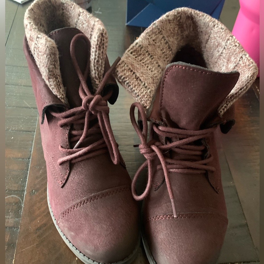 Burgundy boots